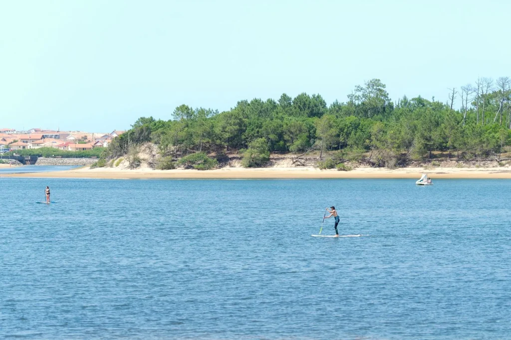 Session paddle sur le lac marin à Soustons Plage