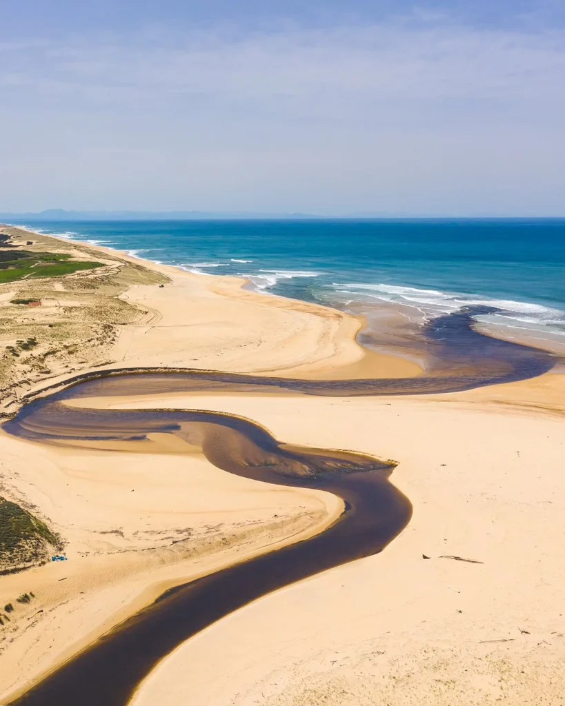 L'embouchure de la Réserve Naturelle du Courant d'Huchet à Moliets