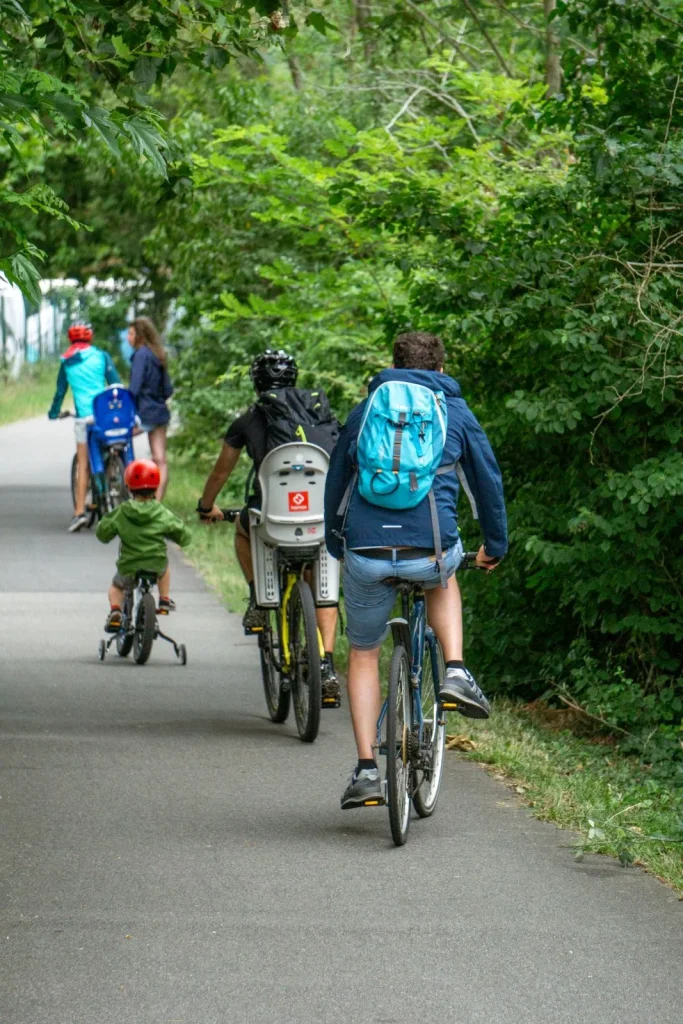 A vélo en famille à Labenne sur la piste cyclable