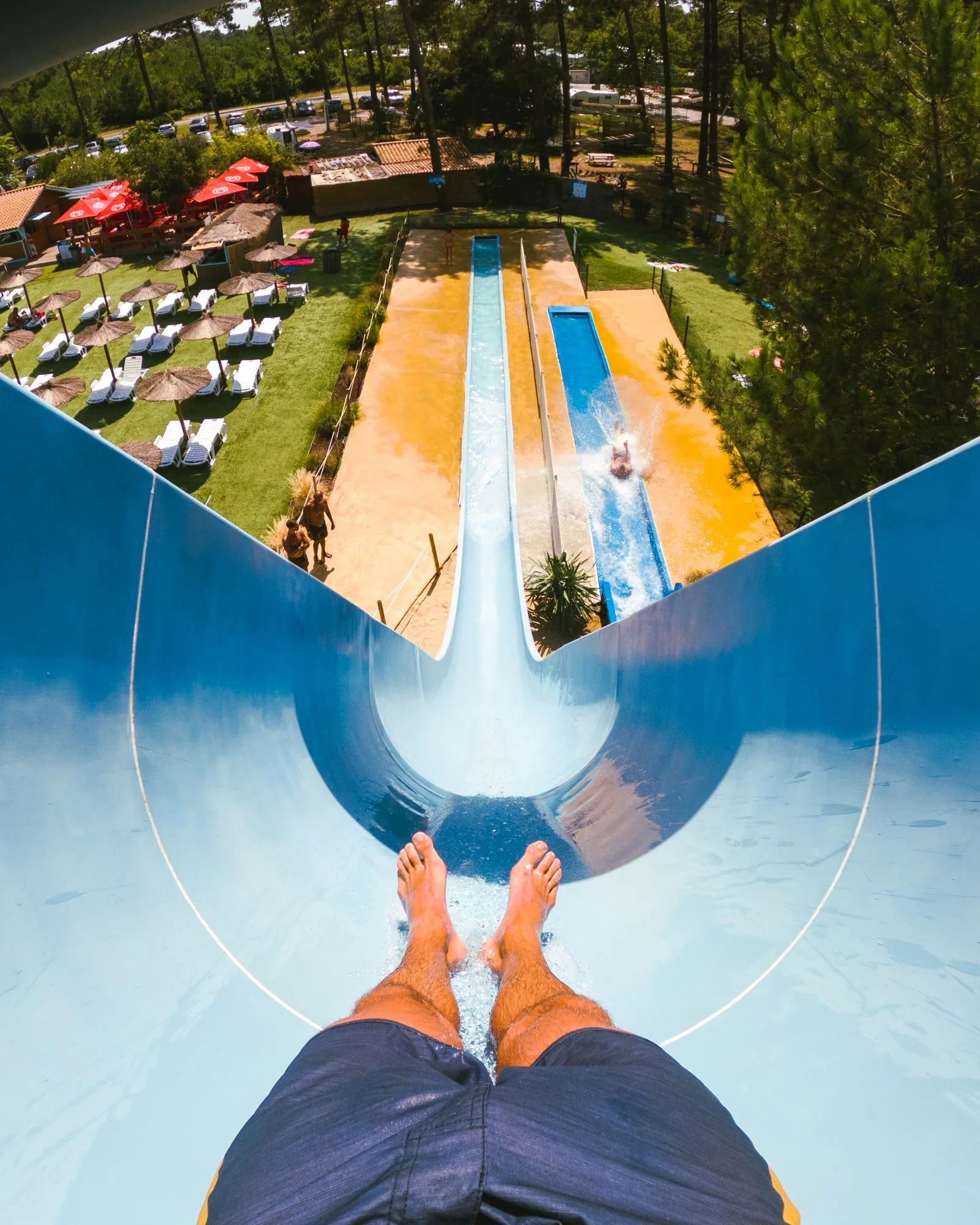 Sensations sur les toboggans du parc aquatique de Labenne