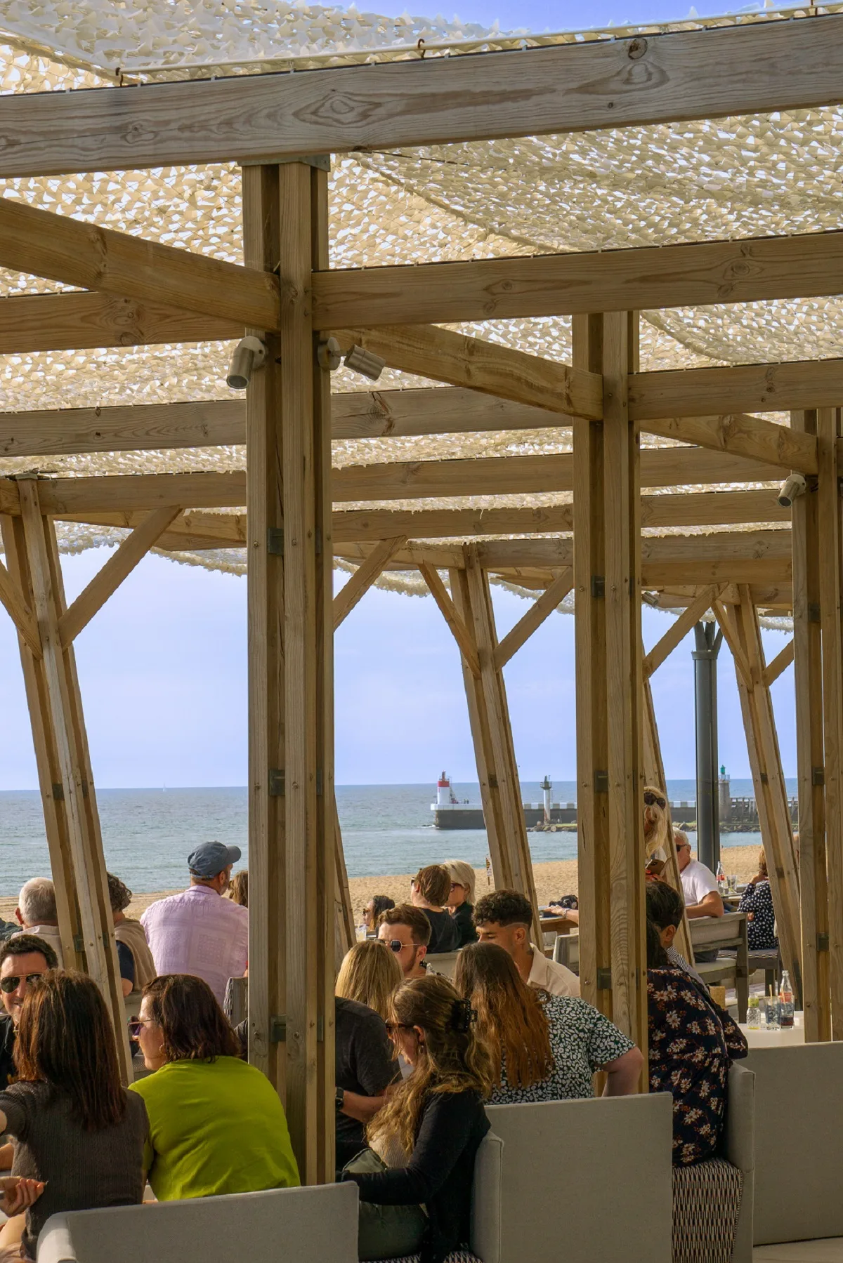 Terrasse de restaurant à la plage, Capbreton