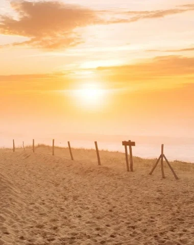 Coucher de soleil à Capbreton, dans les Landes