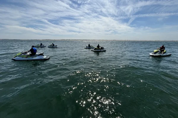 Jet-ski à partir du port de Capbreton