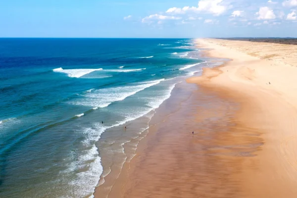 Plage de Seignosse dans les Landes, vue aérienne