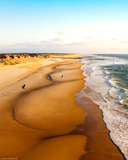 La plage à Vieux-Boucau au sunset