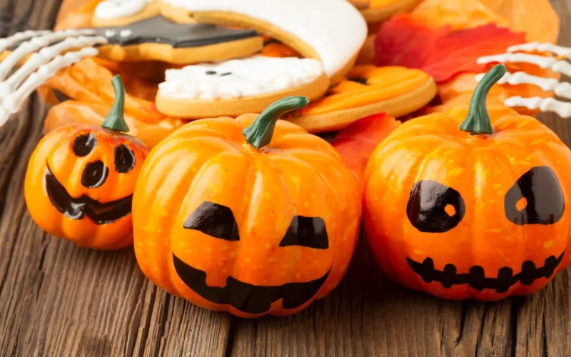 Illustration d'Halloween avec des citrouilles